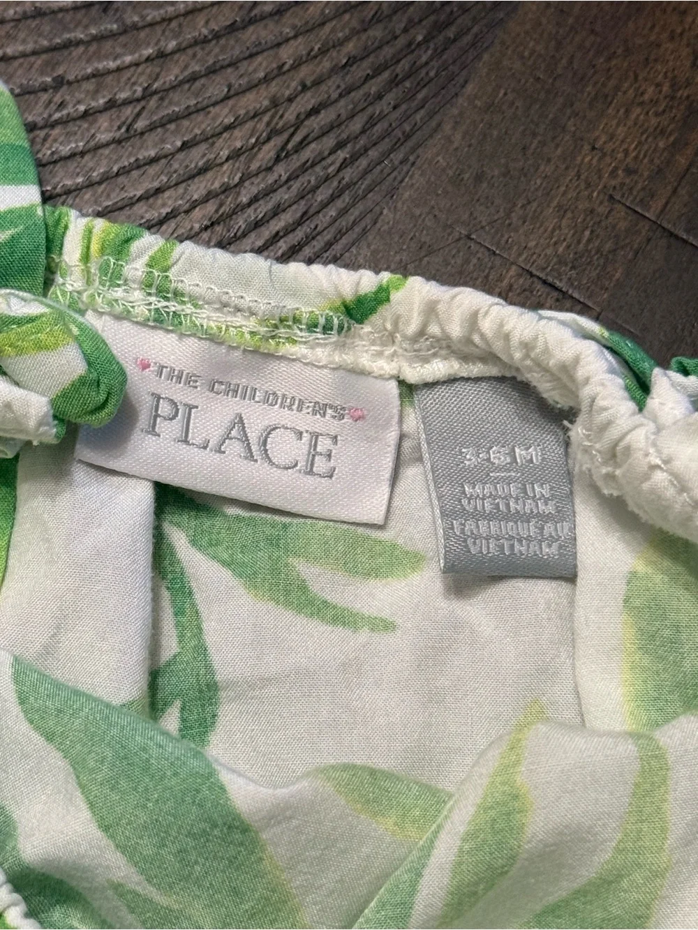 The Children's Place White Tank Top with Green Leaf Print